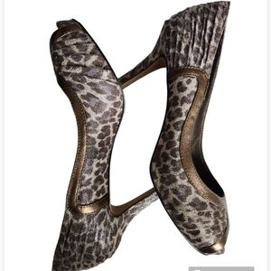 Reba Leopard Peep Toe Women's Shoe.